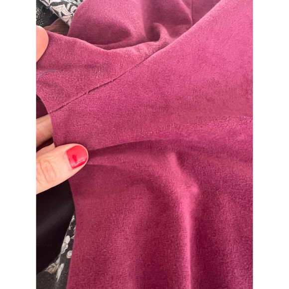 Vintage Long Sleeve Velvet Dress Button Down Front Pink Size Small Medium JL - Picture 7 of 7